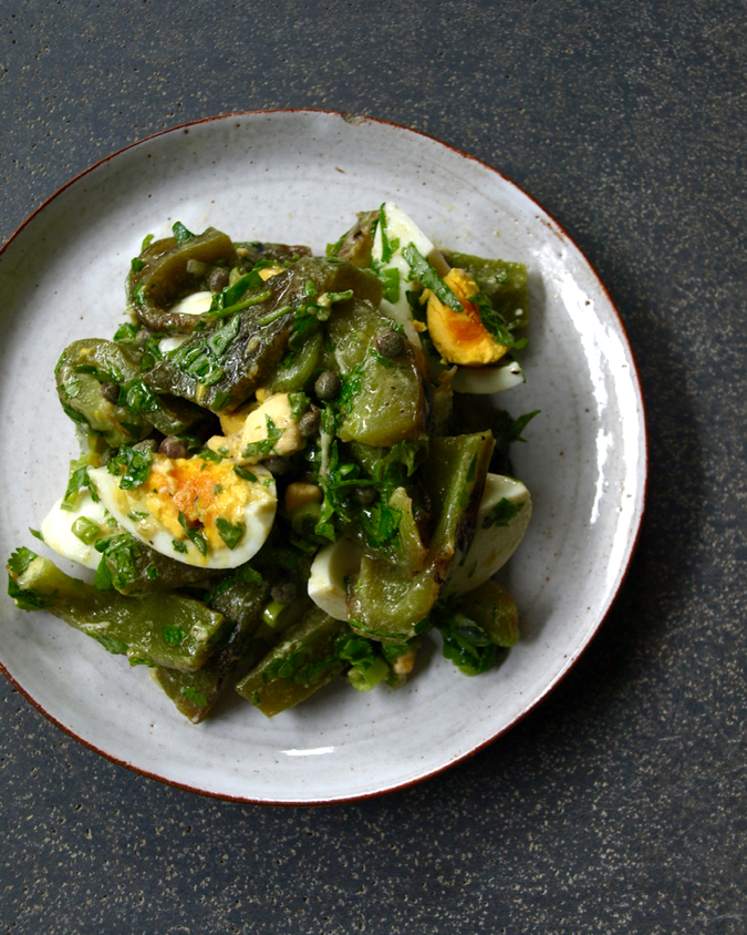 North African grilled capsicum and egg salad