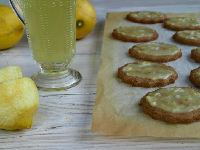 Lemon and rye cookies, lemon cordial