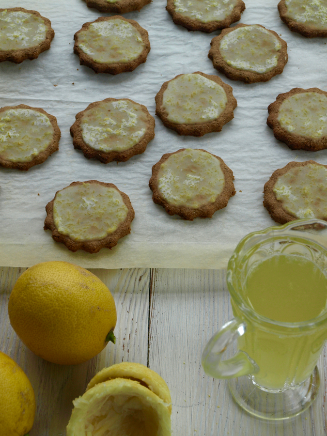 Lemon and rye cookies and lemon cordial