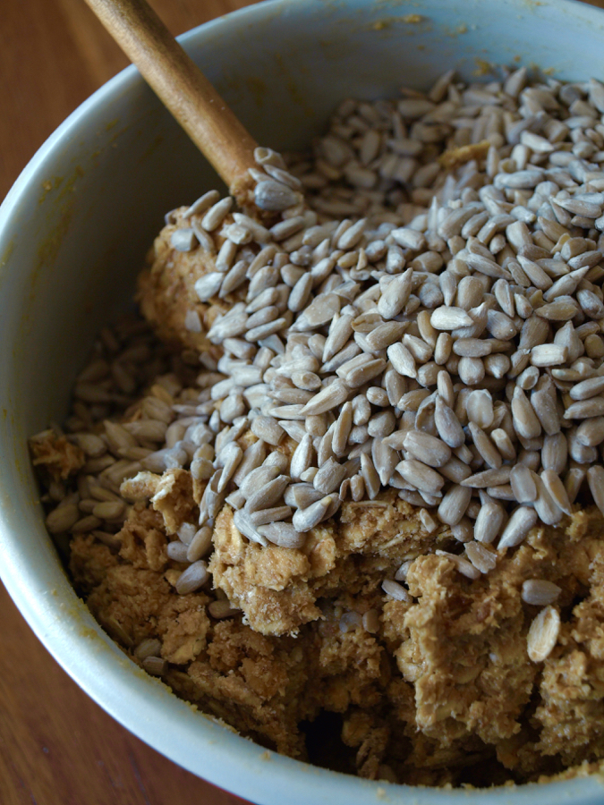 Sunflower seed biscuit mixture