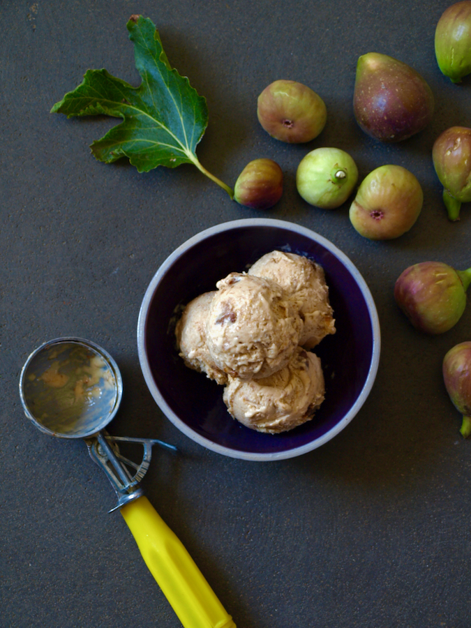 Fig and cinnamon ice cream made with honey-roasted figs